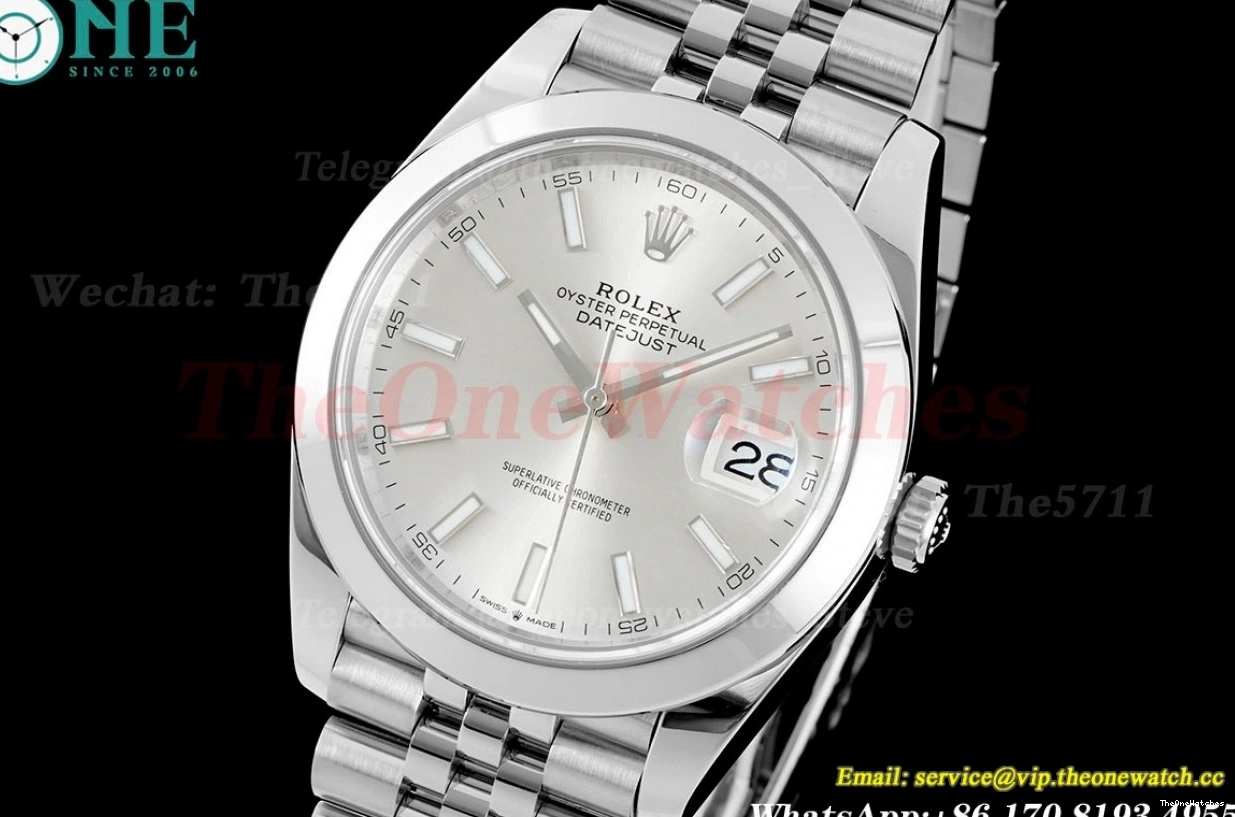 126300 Stk VR3235 Jubilee Silver 41mm Datejust SS SS King 904L 1208